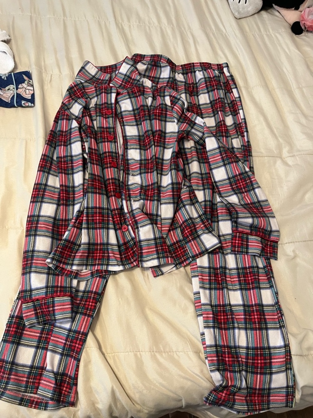Boys Plaid Button down pajamas